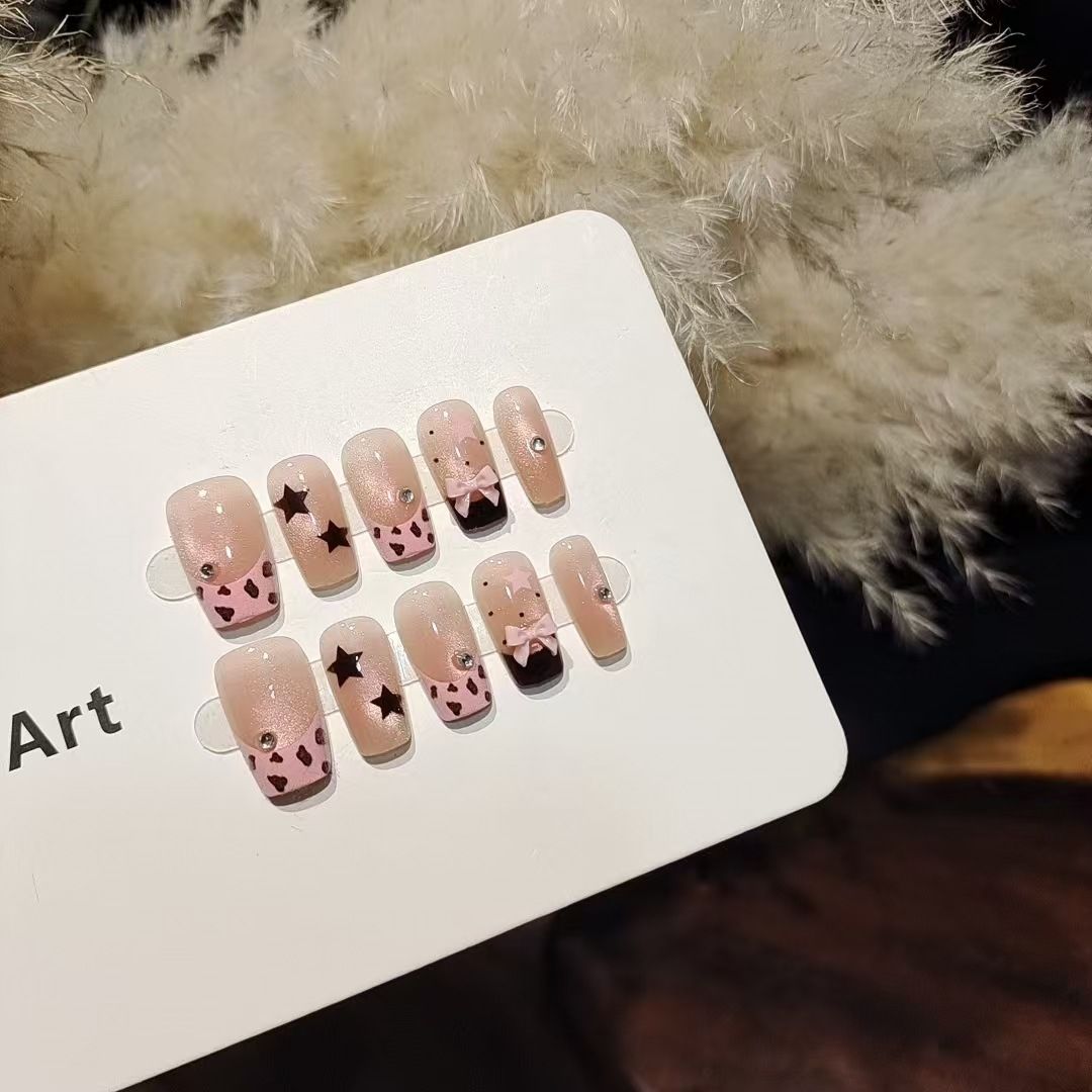 เล็บปลอมแบบกดติด 10 ชิ้น ลายเส - Nail Art Leopard บทวิจารณ์และราคา