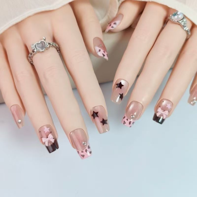 เล็บปลอมแบบกดติด 10 ชิ้น ลายเส - Nail Art Leopard บทวิจารณ์และราคา