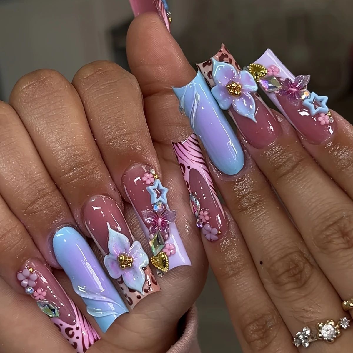 24 ชิ้นสวมใส่สแควร์กดบนเล็บฤดู - Nail Art Aesthetic บทวิจารณ์และราคา