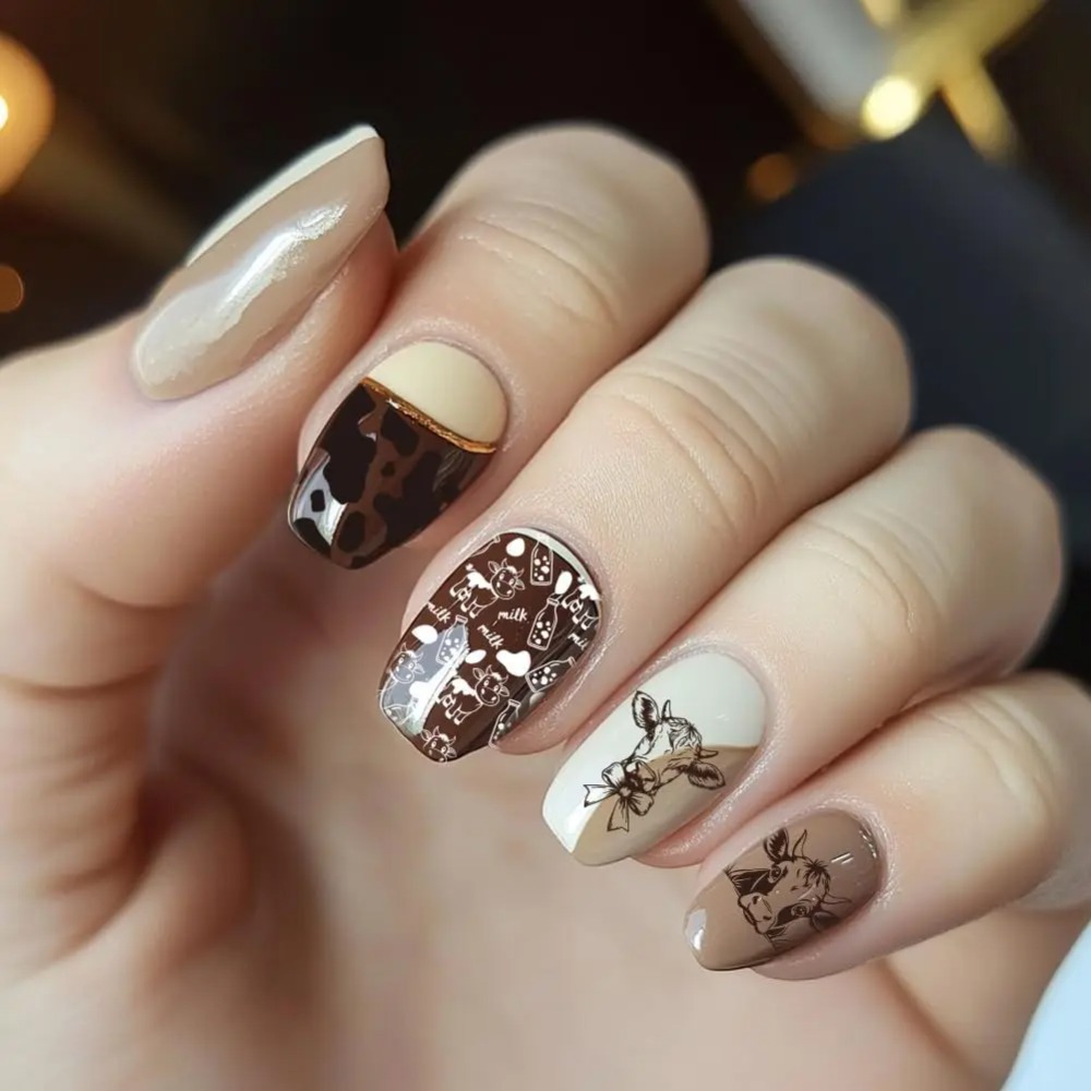 แผ่นปั๊มลายเล็บลายวัว 3 ชิ้น 5 - Nail Art Leopard บทวิจารณ์และราคา