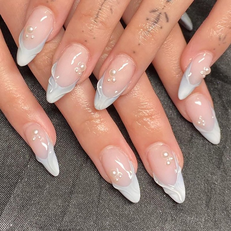 24 ชิ้นเรียบง่ายสีเขียวฝรั่งเศ - Nail Art Aesthetic บทวิจารณ์และราคา