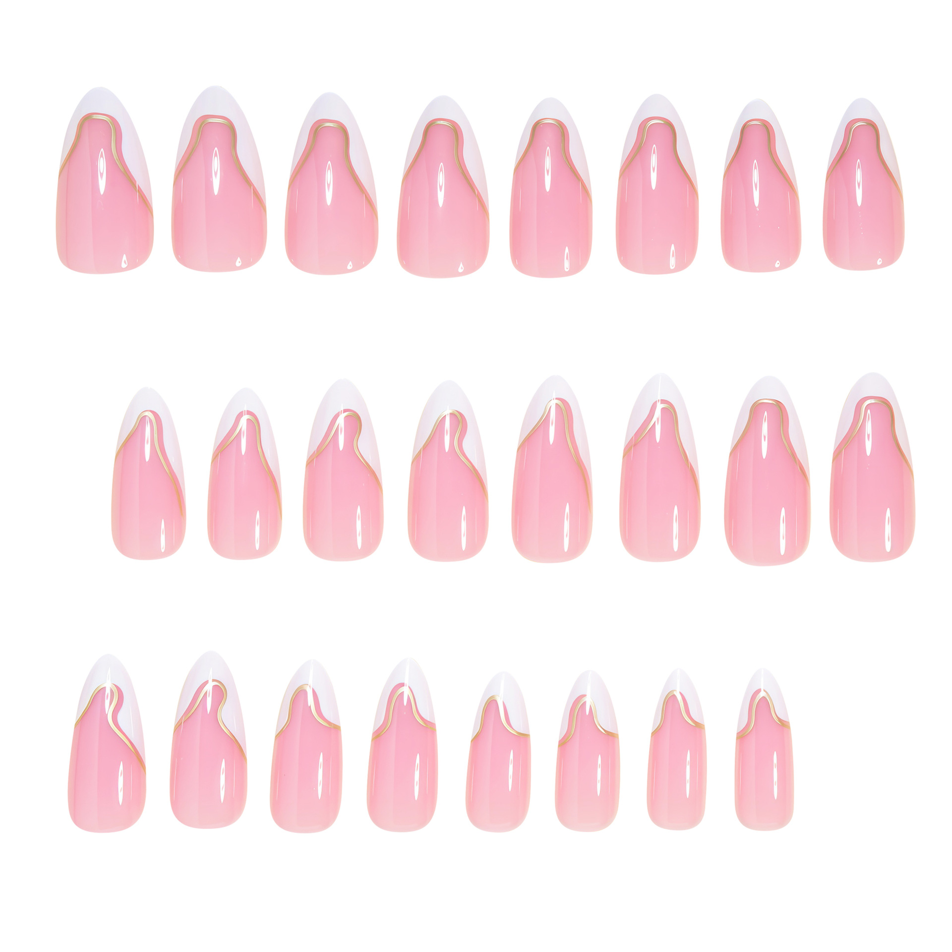 เล็บปลอมแบบสั้น-กลาง สีไล่ระดั - Nail Art Aesthetic บทวิจารณ์และราคา