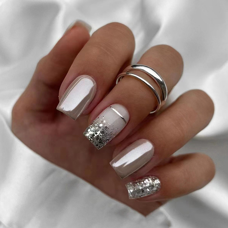 เล็บปลอมทรงสี่เหลี่ยมสั้นสำหรั - Nail Art Aesthetic บทวิจารณ์และราคา
