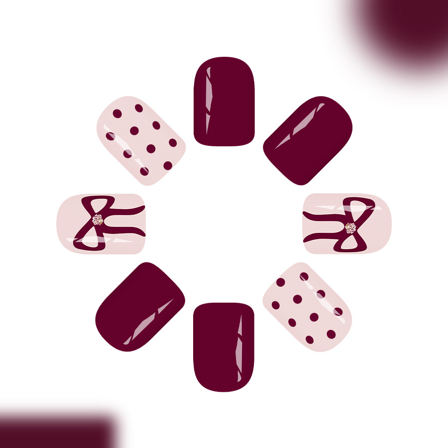 เล็บปลอมสั้นทรงเหลี่ยมแบบกดติด - Nail Art Aesthetic บทวิจารณ์และราคา