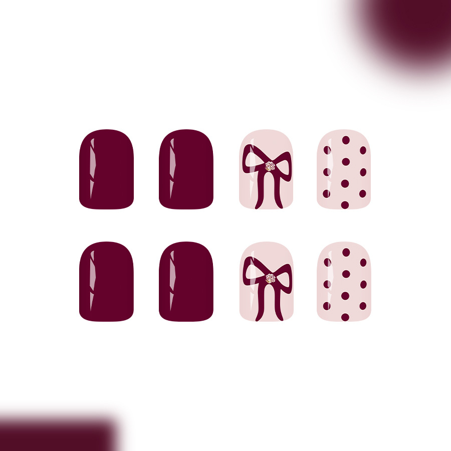 เล็บปลอมสั้นทรงเหลี่ยมแบบกดติด - Nail Art Aesthetic บทวิจารณ์และราคา