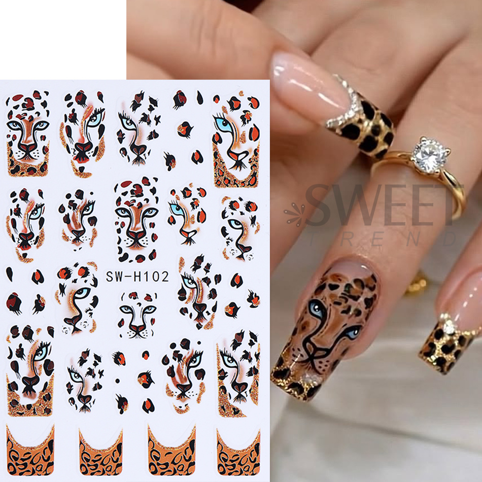 สติกเกอร์ติดเล็บลายเสือดาว 2 ช - Nail Art Leopard บทวิจารณ์และราคา