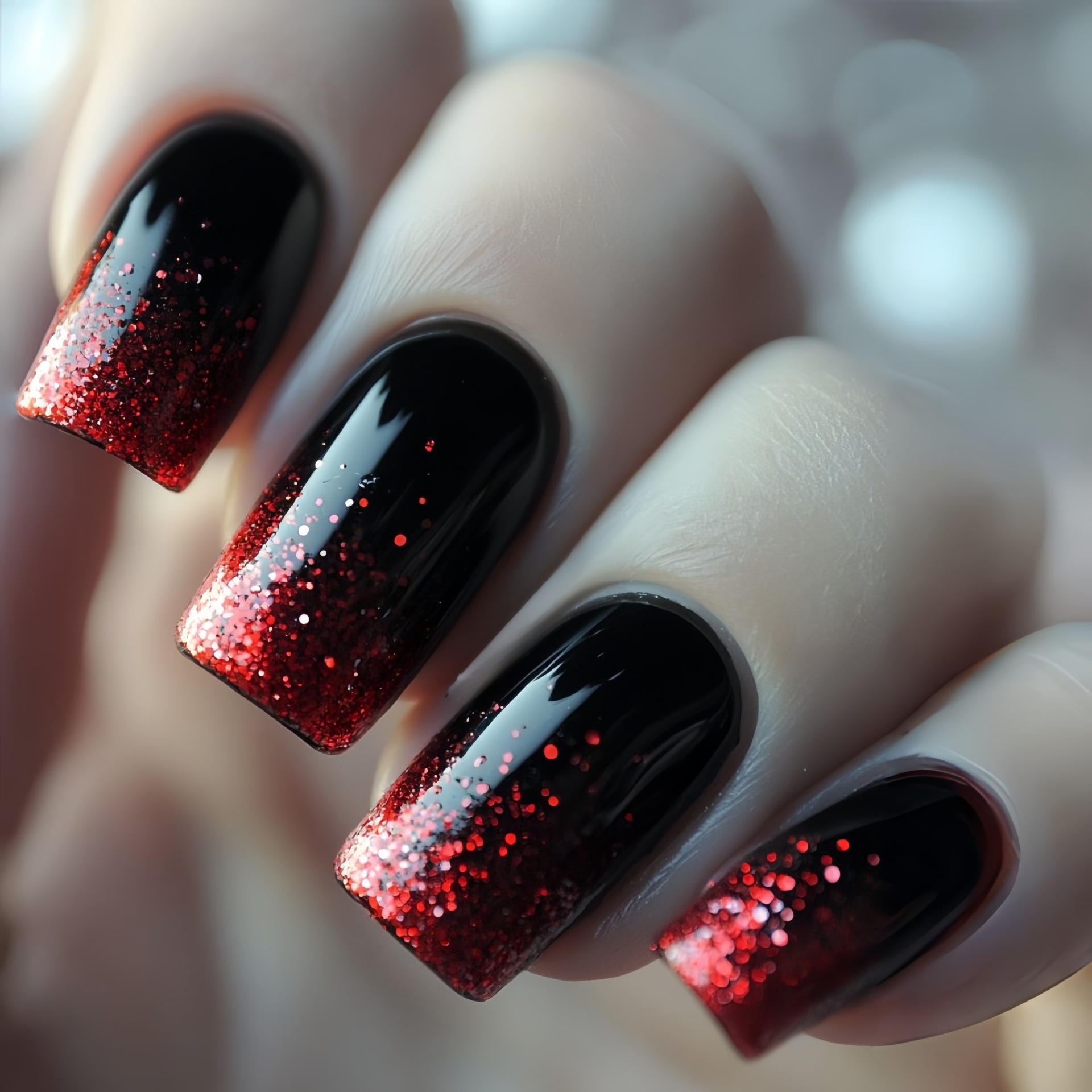 เล็บปลอมแบบสั้น-กลาง สีไล่ระดั - Nail Art Aesthetic บทวิจารณ์และราคา