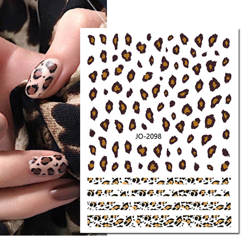 เล็บ 3d Decals สีชมพูสีฟ้าสีน้ - Nail Art Leopard บทวิจารณ์และราคา