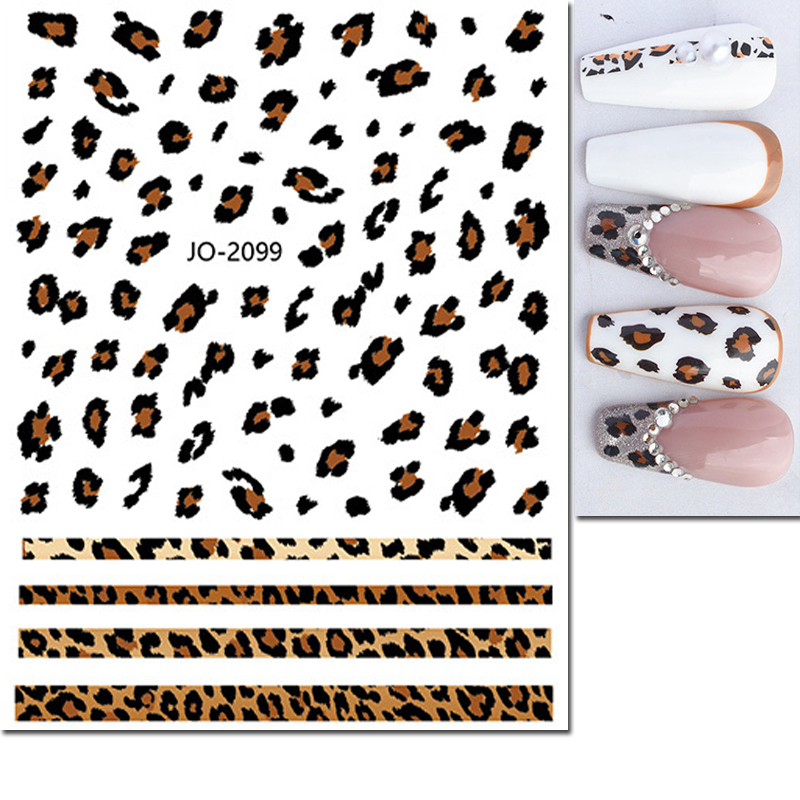 เล็บ 3d Decals สีชมพูสีฟ้าสีน้ - Nail Art Leopard บทวิจารณ์และราคา