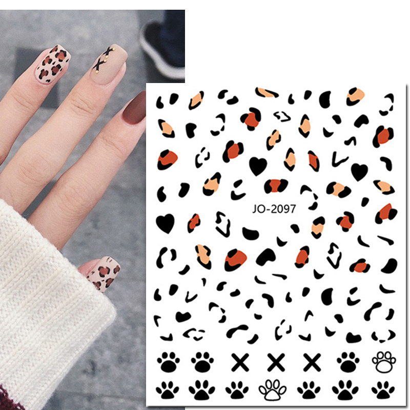 เล็บ 3d Decals สีชมพูสีฟ้าสีน้ - Nail Art Leopard บทวิจารณ์และราคา