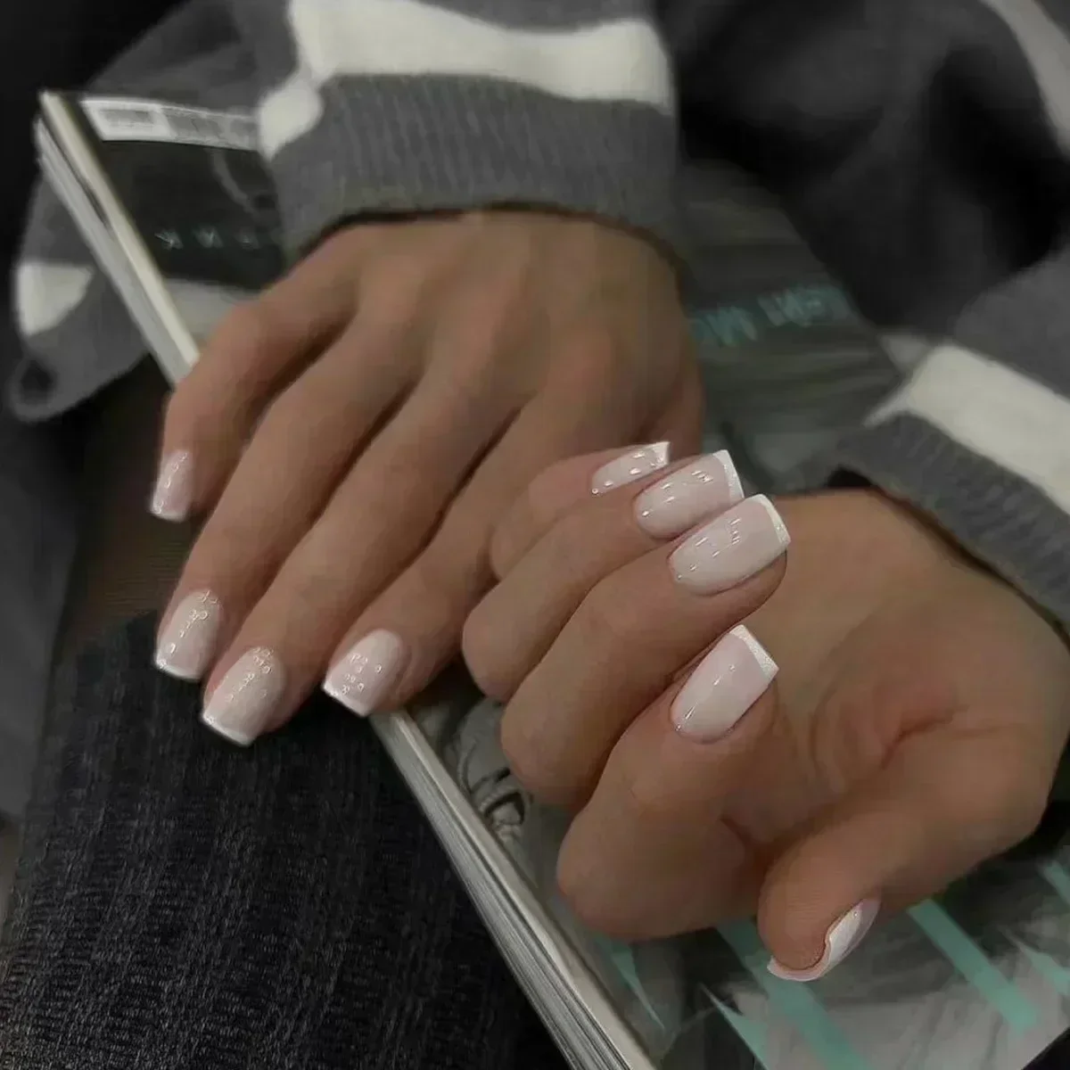 เล็บปลอมแบบกดติด 24 ชิ้น ลายกล - Nail Art Aesthetic บทวิจารณ์และราคา